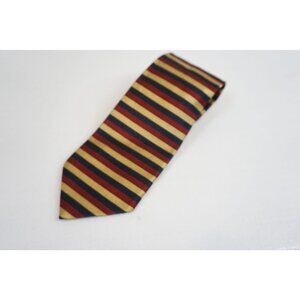 Vintage Brooks Brothers Striped Silk Tie Red/Yellow/Black 3.5" Wide 56" Long